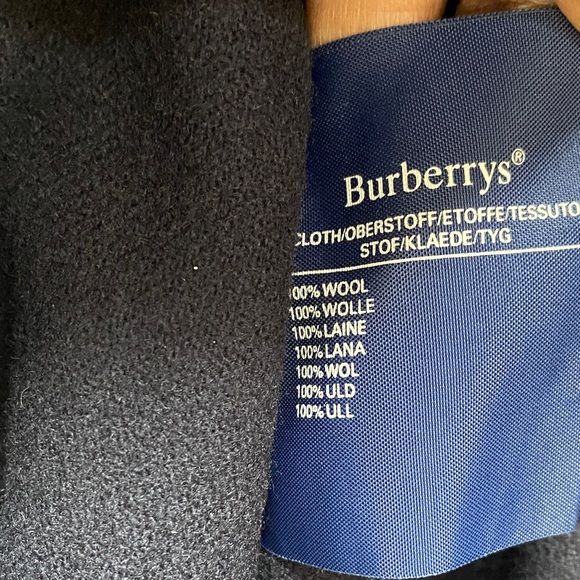 Vintage Burberry Trench Coat - Olive W/Navy Removable Collar Wool Lining, 42L - Picture 12 of 15